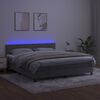 vidaXL Box spring postel s matrac&iacute; a LED světle &scaron;ed&aacute; 180x200 cm samet