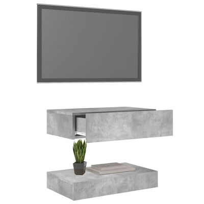 vidaXL TV skříňka s LED osvětlením betonově šedá 60 x 35 cm
