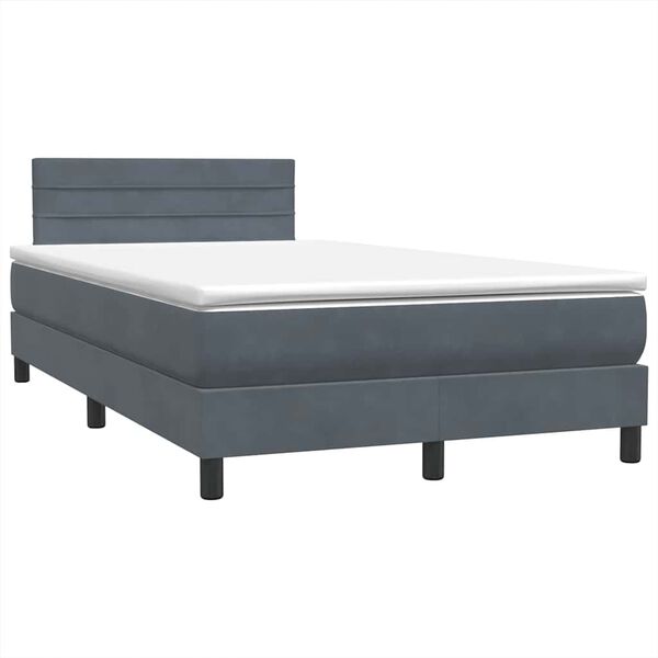 vidaXL Box spring postel s matrac&iacute; tmavě &scaron;ed&aacute; 120x220 cm samet