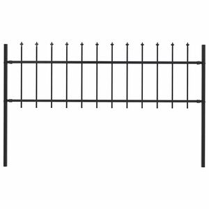 vidaXL Zahradn&iacute; plot Woerden s kop&iacute;m nahoře ocelov&yacute; 170 x 60 cm čern&yacute;