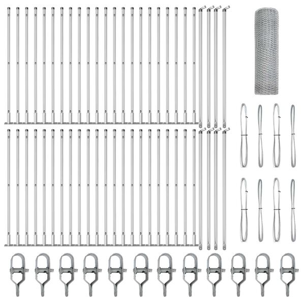 vidaXL Plotov&yacute; sloupek. Stř&iacute;brn&aacute; 100 x 0,4 m (13 mm s&iacute;ť) Ocel