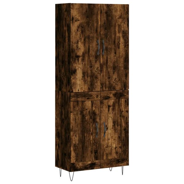 vidaXL Skř&iacute;ň highboard kouřov&yacute; dub 69,5 x 34 x 180 cm kompozitn&iacute; dřevo