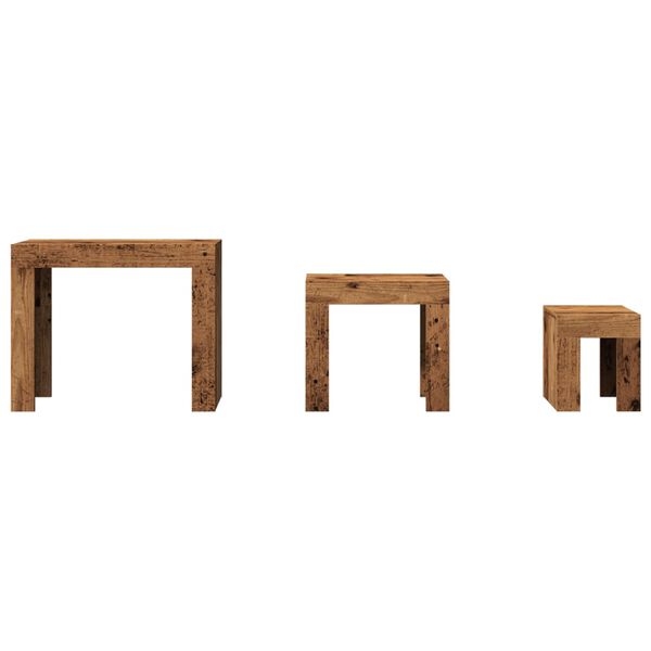 vidaXL Hnízdové konferenční stolky 3 ks old wood kompozitní dřevo