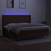 vidaXL Box spring postel s matrac&iacute; a LED tmavě hněd&aacute; 200x200 cm textil