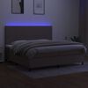 vidaXL Box spring postel s matrac&iacute; a LED taupe 200x200 cm textil