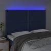 vidaXL Čelo postele s LED modr&eacute; 144x5x118/128 cm textil