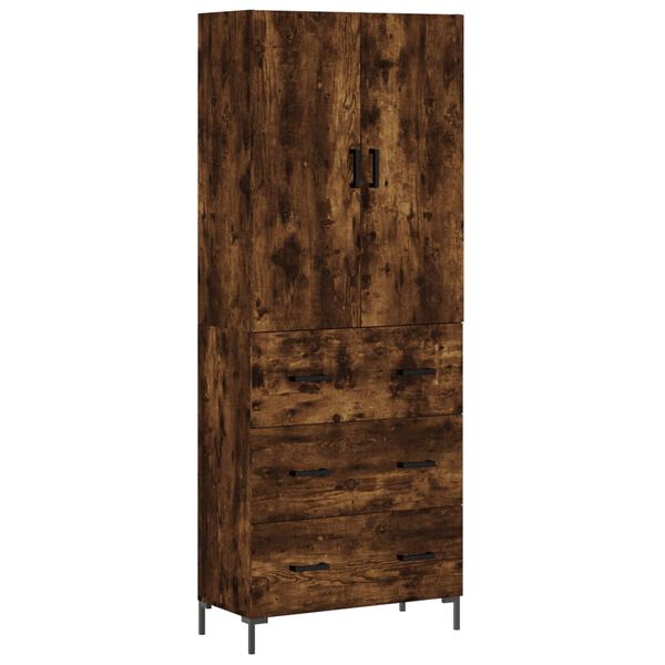 vidaXL Skř&iacute;ň highboard kouřov&yacute; dub 69,5 x 34 x 180 cm kompozitn&iacute; dřevo