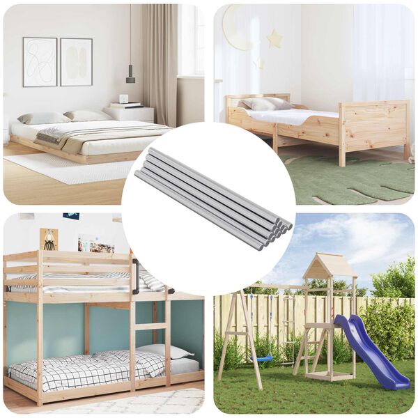 vidaXL Z&aacute;vitov&aacute; tyč 800 pcs Stř&iacute;brn&aacute; Ocel