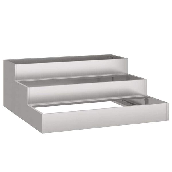 vidaXL Zahradní pěstebník Stříbrná 90 x 90 x 35 cm Nerezová ocel