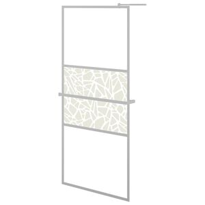 vidaXL Z&aacute;stěna do průchoz&iacute; sprchy s polic&iacute; chrom 80x195 cm ESG/hlin&iacute;k