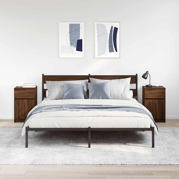 vidaXL Nočn&iacute; stolky 2 ks hněd&yacute; dub 39x35x65 cmkompozitn&iacute; dřevo