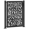 vidaXL Zahradn&iacute; branka čern&aacute; 100 x 125 cm ocelov&yacute; design s kolejnicemi