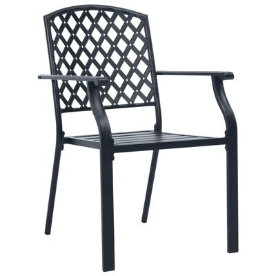vidaXL Zahradní židle 4 ks mřížkový design ocel černé