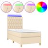vidaXL Box spring postel s matrac&iacute; a LED kr&eacute;mov&aacute; 90x200 cm textil