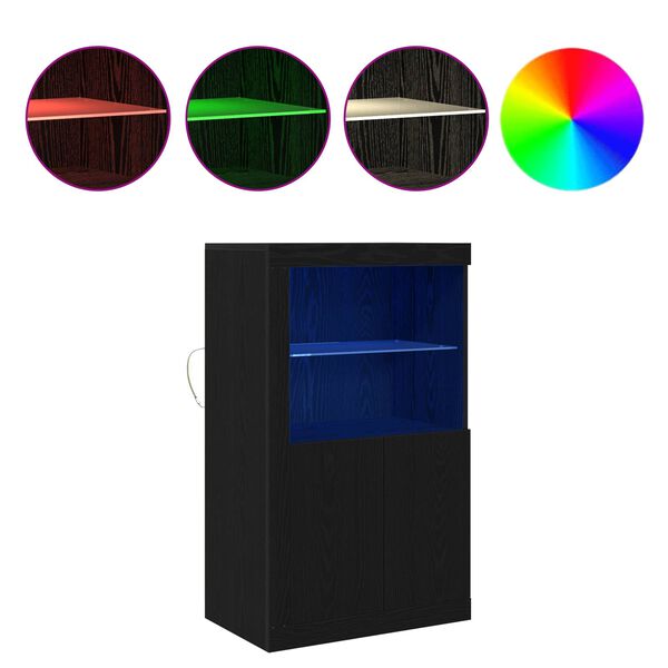 vidaXL Bočn&iacute; skř&iacute;ňka Čern&yacute; dub 60,5 x 37 x 100 cm kompozitn&iacute; dřevo