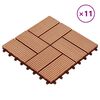 vidaXL Dlažba na terasu 11 pcs Teak 30 x 30 cm Dřevoplast