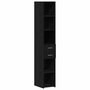vidaXL knihovna se z&aacute;suvkou Čern&yacute; dub 30 x 42,4 x 185,2 cm