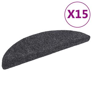 vidaXL Schodov&eacute; rohože samolepic&iacute; 15 ks 56 x 17 x 3 cm tmavě &scaron;ed&eacute;, půlkulat&eacute;