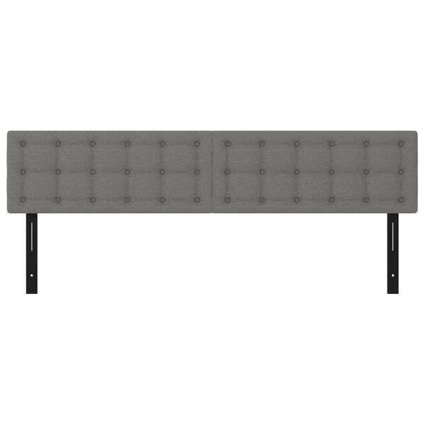 vidaXL Čela postele 2 ks tmavě &scaron;ed&aacute; 90 x 5 x 78/88 cm textil