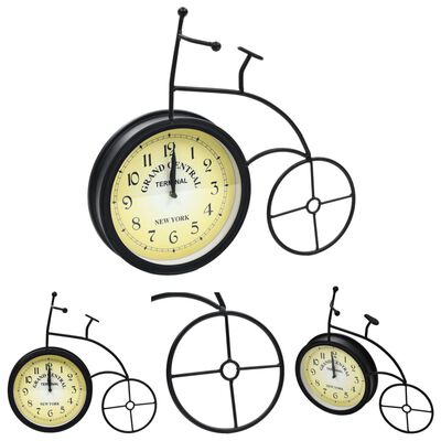 vidaXL Zahradní nástěnné hodiny s motivem bicyklu vintage