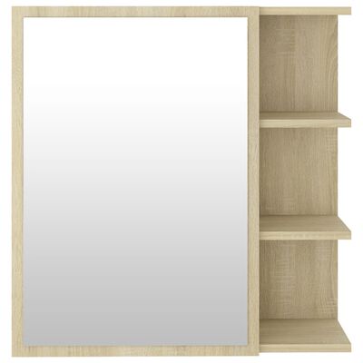 vidaXL Koupelnová skříňka zrcadlo dub sonoma 62,5x20,5x64 dřevotříska