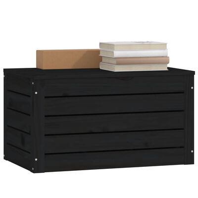 vidaXL Úložný box černý 59,5x36,5x33 cm masivní borové dřevo