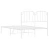 vidaXL Kovov&yacute; r&aacute;m postele s čelem b&iacute;l&yacute; 120 x 200 cm