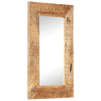 vidaXL Ručně vyřezávané zrcadlo 80 x 50 x 2,5 cm masivní mangovník