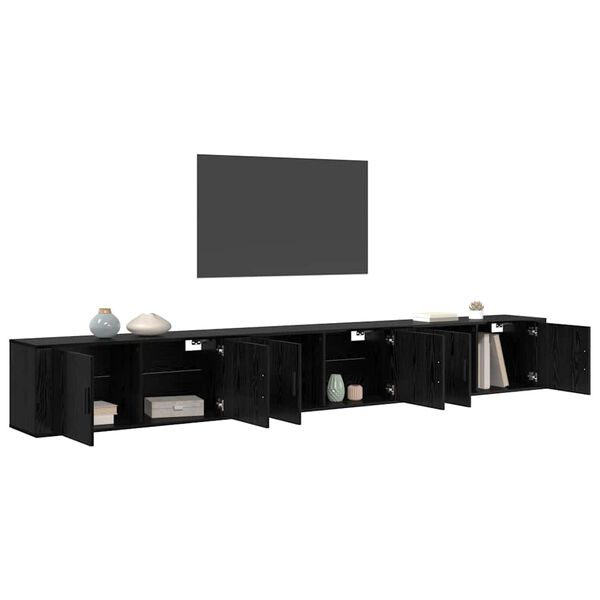 vidaXL N&aacute;stěnn&yacute; TV skř&iacute;ňov&yacute; set 3 pcs Čern&yacute; dub 100 x 34,5 x 40 cm