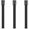vidaXL Venkovn&iacute; stojac&iacute; lampy 3 ks čern&eacute; 110 cm nerezov&aacute; ocel