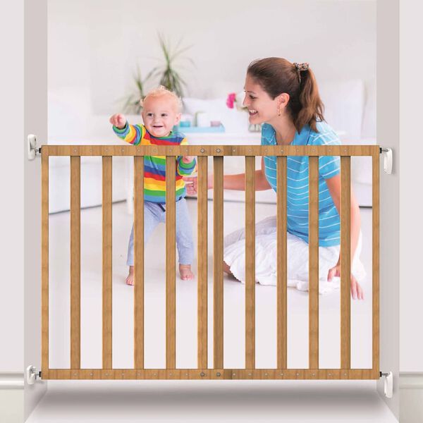 Noma Roz&scaron;iřiteln&aacute; dětsk&aacute; z&aacute;brana 63,5&ndash;106 cm dřevo př&iacute;rodn&iacute; 93729