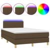 vidaXL Box spring postel s matrac&iacute; a LED tmavě hněd&aacute; 120x200 cm textil