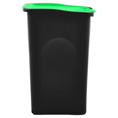 vidaXL Odpadkový koš s výklopným víkem 50 l černý a zelený