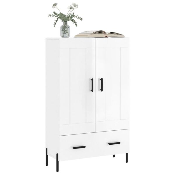 vidaXL Skř&iacute;ň highboard leskl&aacute; b&iacute;l&aacute; 69,5 x 31 x 115 cm kompozitn&iacute; dřevo