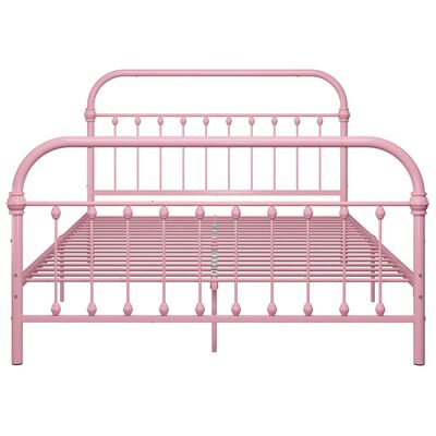 vidaXL Rám postele růžový kov 160 x 200 cm