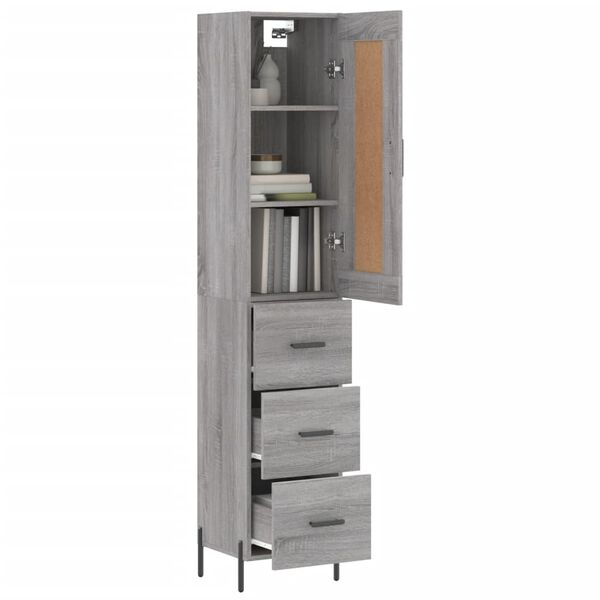 vidaXL Skř&iacute;ň highboard &scaron;ed&aacute; sonoma 34,5 x 34 x 180 cm kompozitn&iacute; dřevo