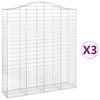 vidaXL Klenut&eacute; gabionov&eacute; ko&scaron;e 3 ks 200x50x220/240cm pozinkovan&eacute; železo