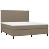vidaXL Box spring postel s matrac&iacute; a LED taupe 160x200 cm textil