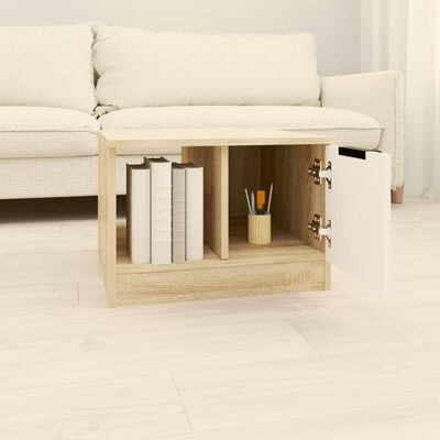 vidaXL Konferenční stolek bílý dub sonoma 50x50x36 cm kompozitní dřevo