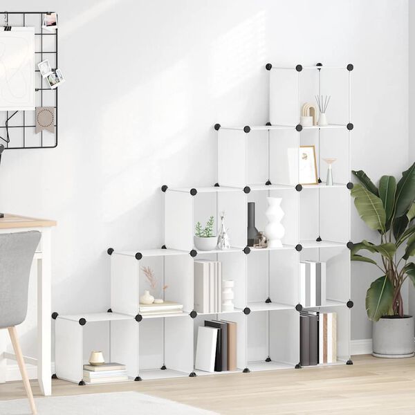 vidaXL &Uacute;ložn&yacute; organiz&eacute;r s 15 kostkami průhledn&yacute; PP