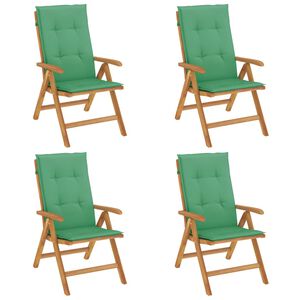 vidaXL Skl&aacute;dac&iacute; polohovac&iacute; křesla s pol&scaron;t&aacute;ři 4 ks, masivn&iacute; teak