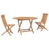 vidaXL Zahradn&iacute; bistro set 3 ks Př&iacute;rodn&iacute; Pevn&eacute; teakov&eacute; dřevo