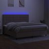 vidaXL Box spring postel s matrac&iacute; a LED taupe 200x200 cm textil