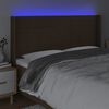 vidaXL Čelo postele s LED tmavě hněd&eacute; 203 x 16 x 118/128 cm textil