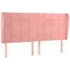 vidaXL Čelo postele typu u&scaron;&aacute;k růžov&aacute; 163x23x118/128 cm samet