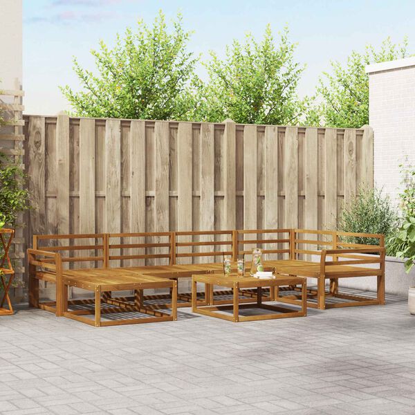 vidaXL Venkovn&iacute; pohovkov&aacute; souprava 7 pcs Př&iacute;rodn&iacute;