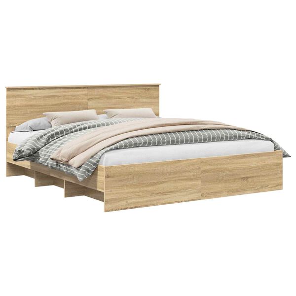 vidaXL R&aacute;m postele s čelo Sonoma dub 180 x 200 cm kompozitn&iacute; dřevo