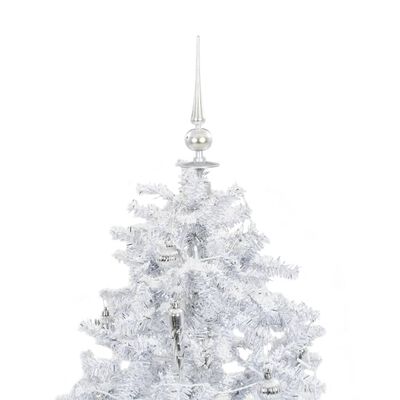 vidaXL Sněžící vánoční stromeček s deštníkovým stojanem bílý 140 cm