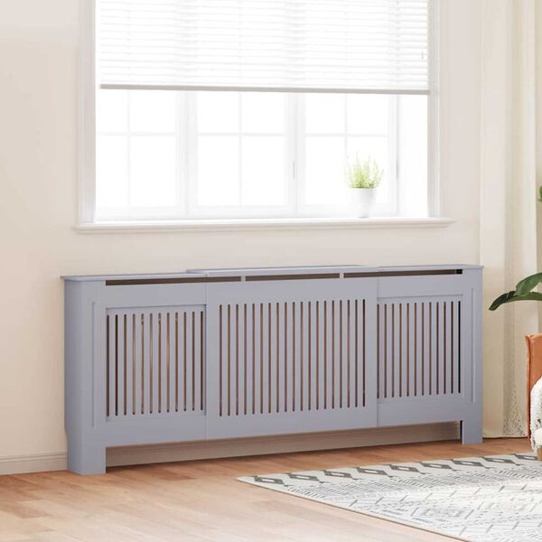 vidaXL Kryt radi&aacute;toru 2 pcs &Scaron;ed&aacute; 205 x 20,5 x 81,5 cm kompozitn&iacute; dřevo