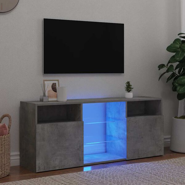 vidaXL TV skříňka s LED osvětlením betonově šedá 120 x 30 x 50 cm